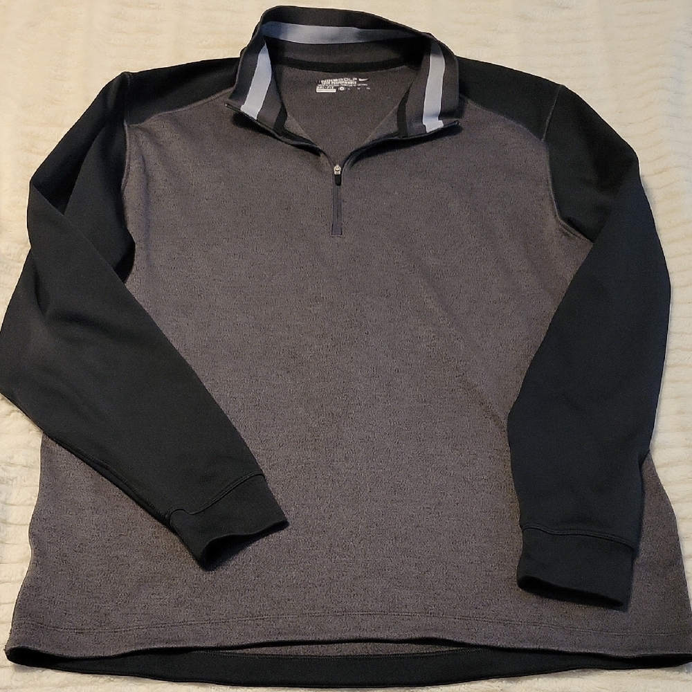 Nike Golf Tour Performance Gray and Black Quarter-Zip Pullover